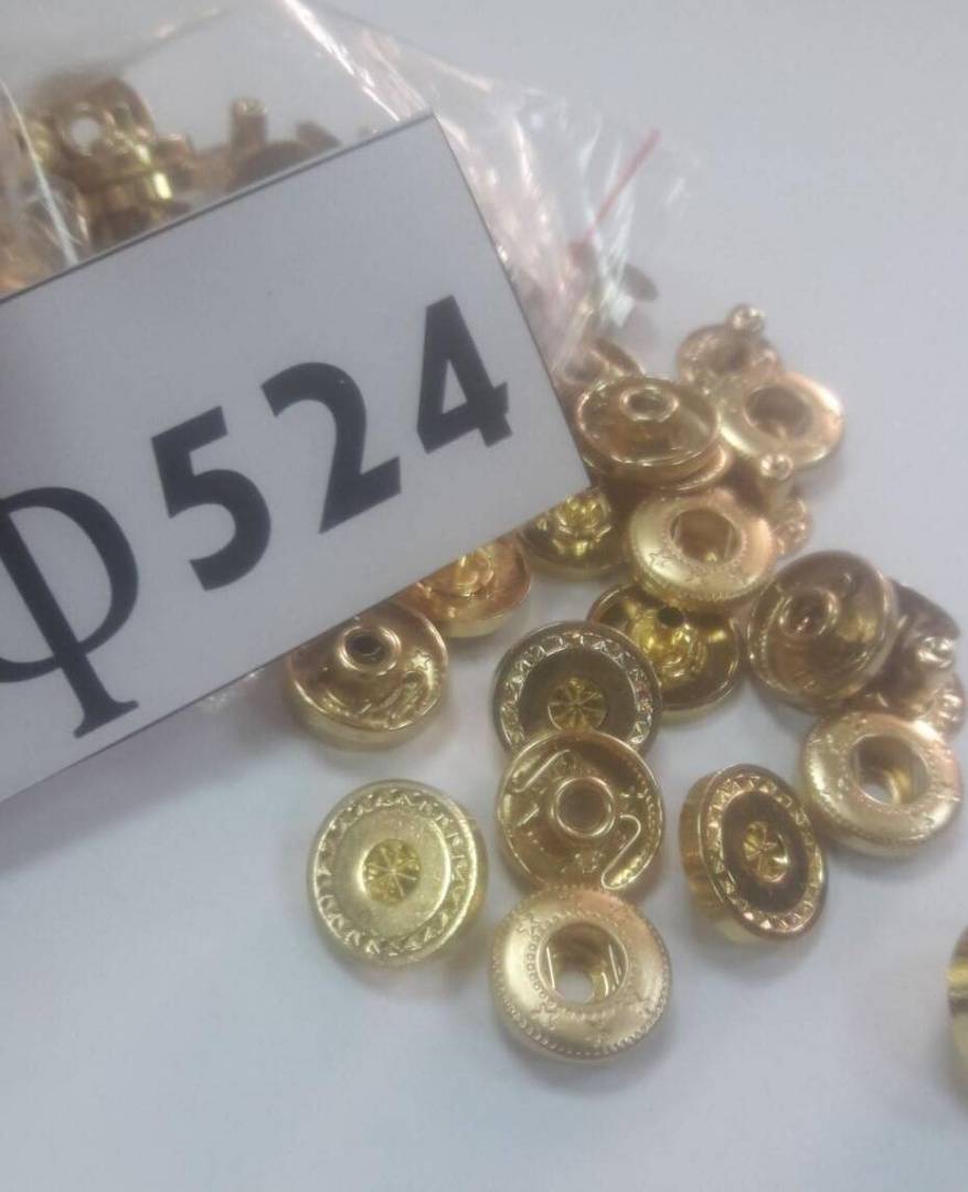 Кнопки 15 мм, золото (25 шт)