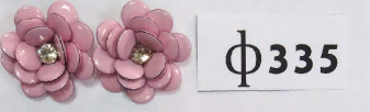 Брошь-цветок с кристаллом (2шт) розовый