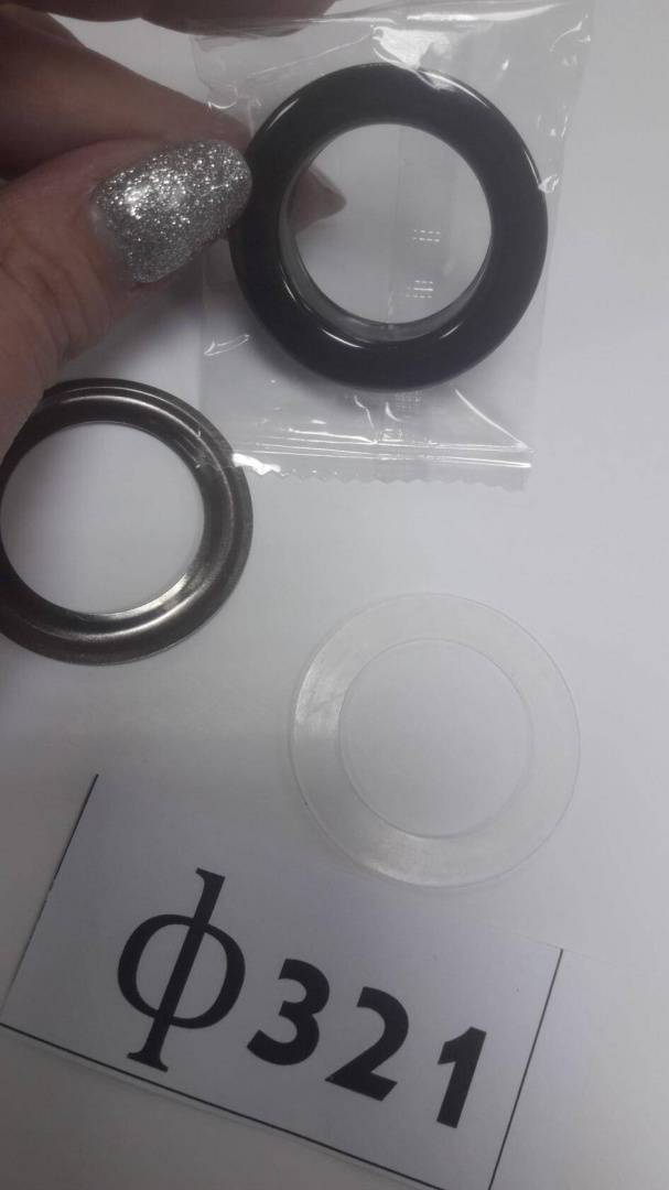 Люверс черный никель с уплотн. кольцом. Внутренний диаметр 27 мм (1шт)