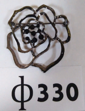 Украшение брошь-цветок черный никель 5*5